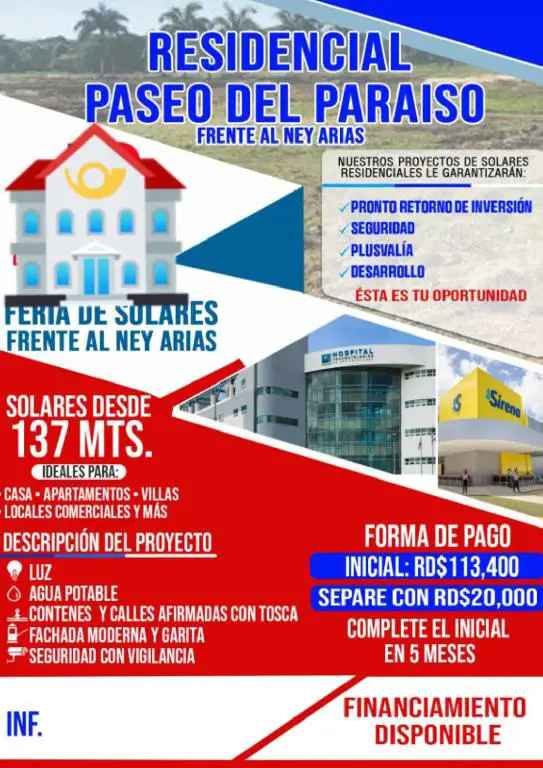 Nuevo Proyecto de Solares con Titulos Prox Ney Arias Lora y Av C de Ga Foto 7238227-1.jpg