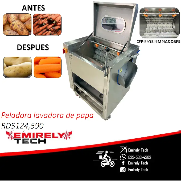Peladora lavadora de papas industrial peladora de zanahorias viveres t Foto 7240249-1.jpg