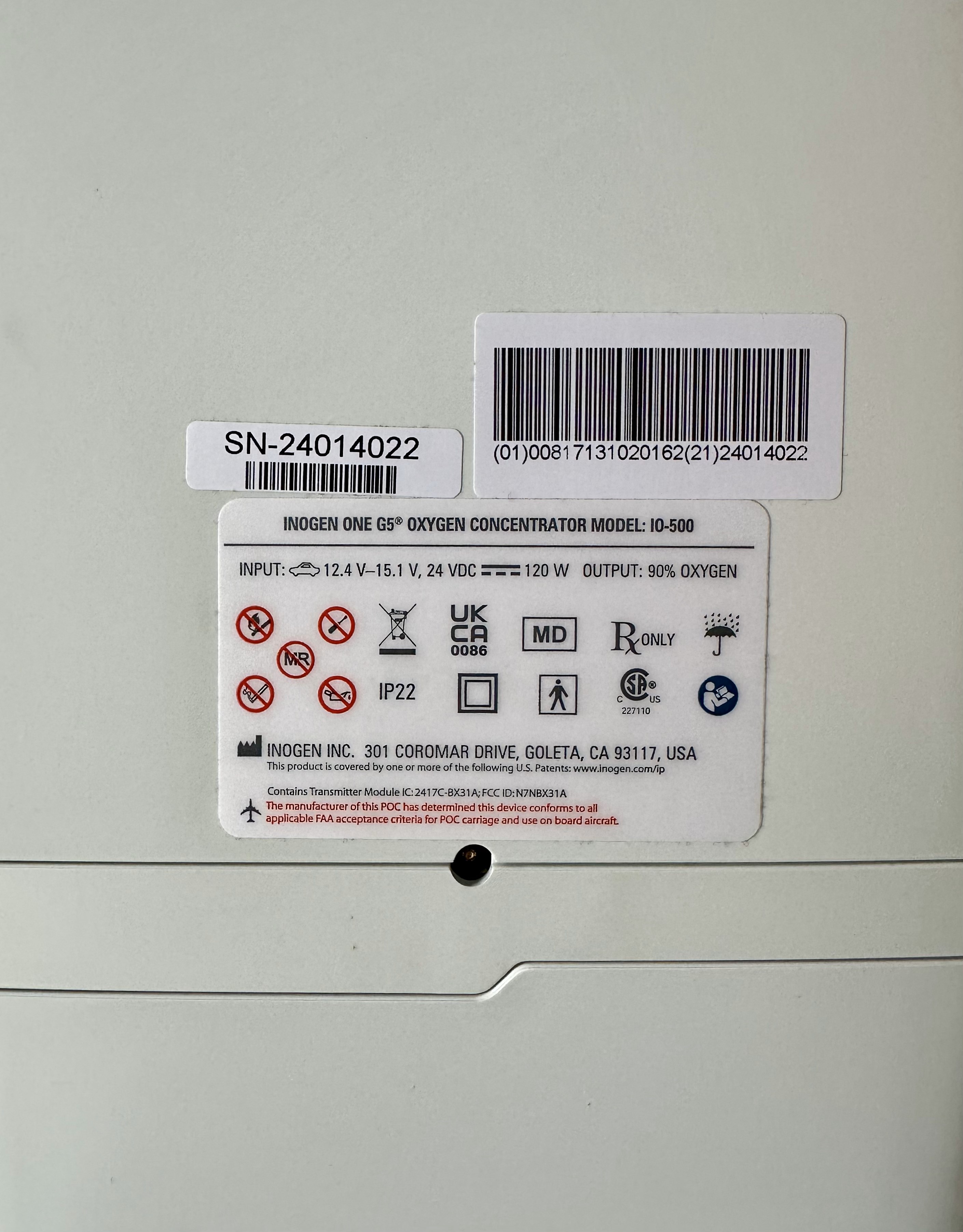 Concentrador de oxigeno portátil INOGEN One G5 Foto 7244114-3.jpg