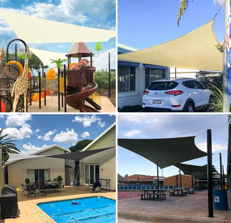 Toldo impermeable de 16 x 16 x 16 pies color gris claro triangular Foto 7244289-3.jpg
