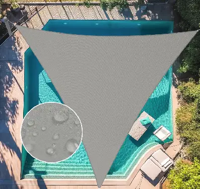 Toldo impermeable de 16 x 16 x 16 pies color gris claro triangular Foto 7244289-4.jpg