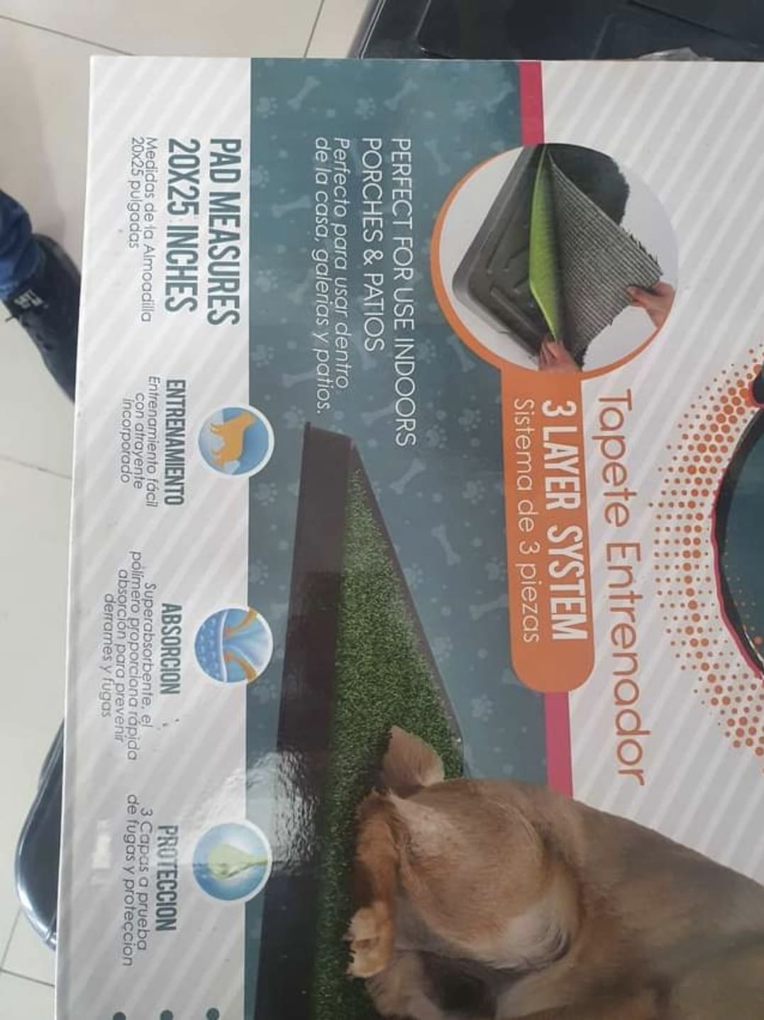 Almohadilla de césped para perros con bandeja sistema de orinal para p Foto 7244292-2.jpg