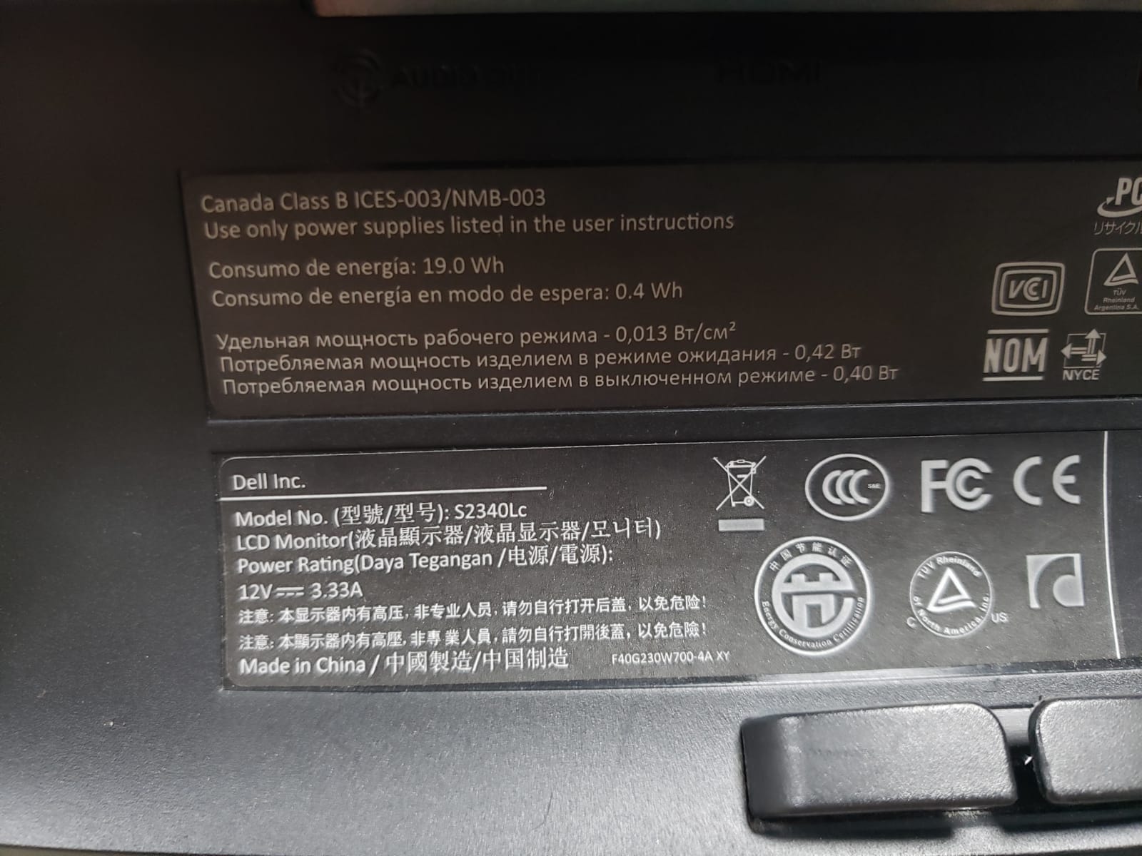MONITOR DELL S2340Lc  Incluye cable HDMI  Foto 7244967-11.jpg