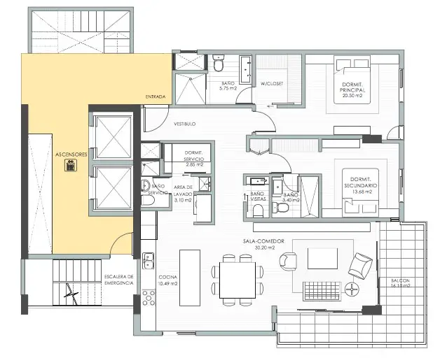 Apartamento 4to. Piso en Evaristo Morales Dos Habitaciones Foto 7246299-12.jpg