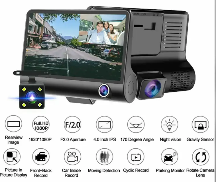 Camara de Vehiculo 1080P Full HD Con Grabacion Delantera e Interior Foto 7246464-4.jpg