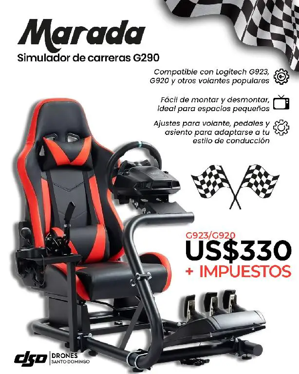 Soporte de ruedas de cabina simulador de carreras Marada G29 con asien Foto 7247406-1.jpg