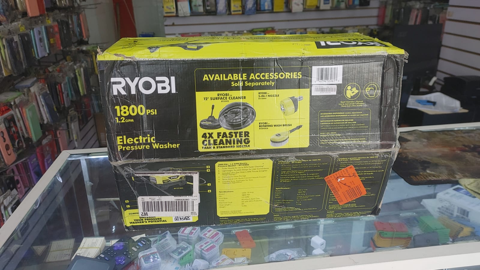 Hidrolavadora eléctrica de agua fría de 1800 PSI y 12 GPM de RYOBI  Nu Foto 7247585-4.jpg