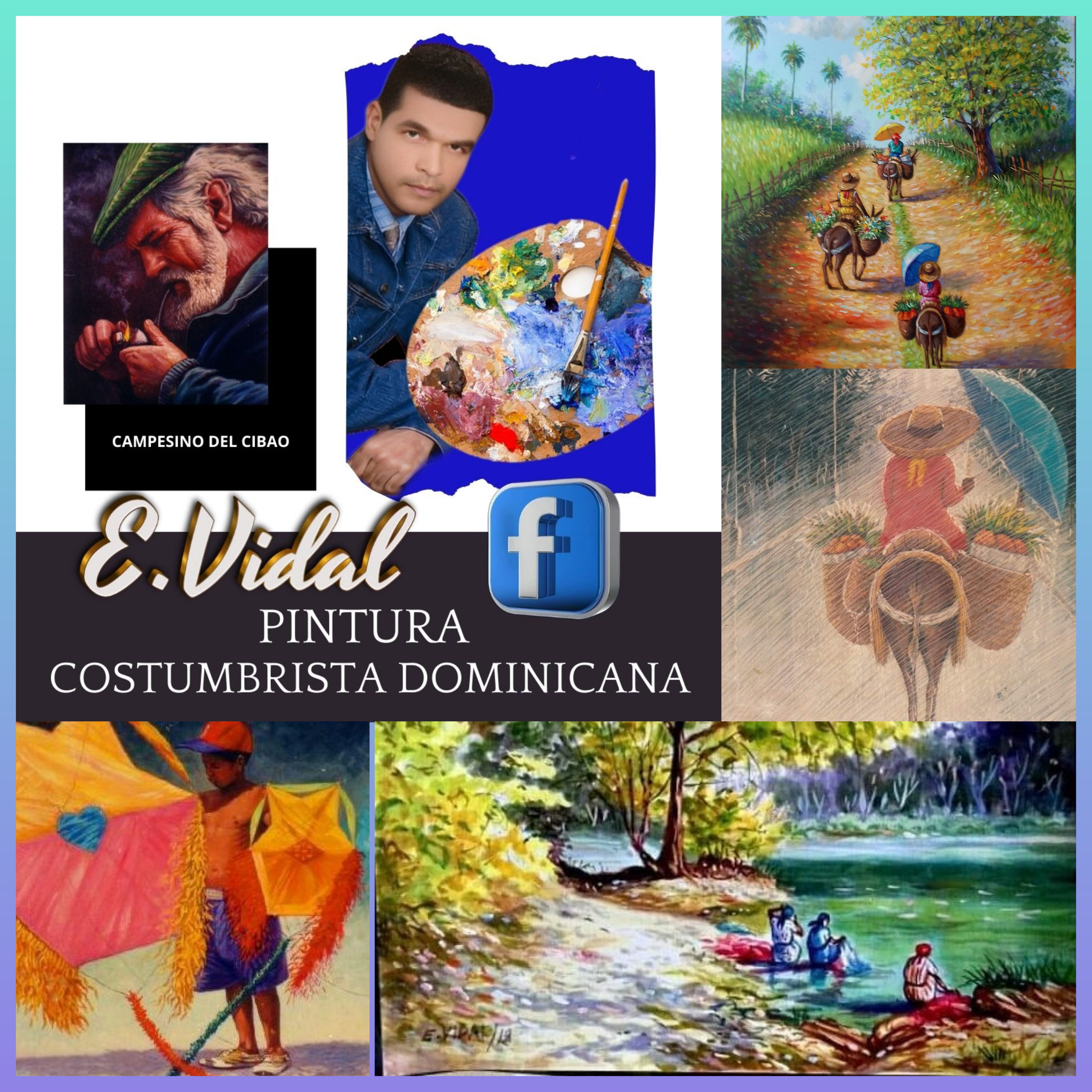 Pintor Dominicano E.Vidal pintura costumbrista Dominicana santiago  Foto 7247957-3.jpg