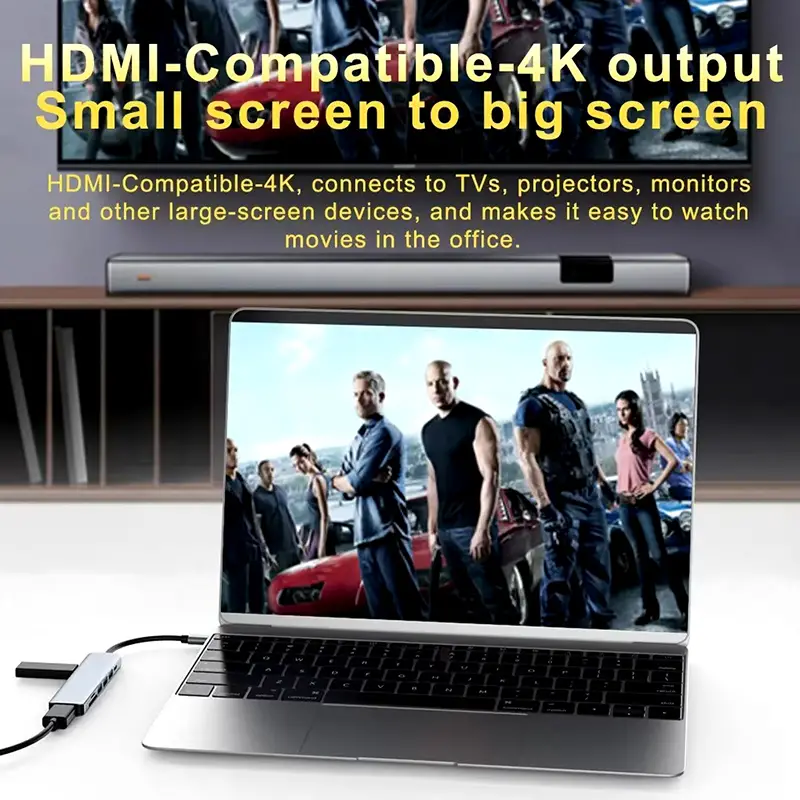 Aumentador de Puertos -  Adaptador Hub USB Tipo C 7 en 1 - HDMI - Lect Foto 7248564-2.jpg