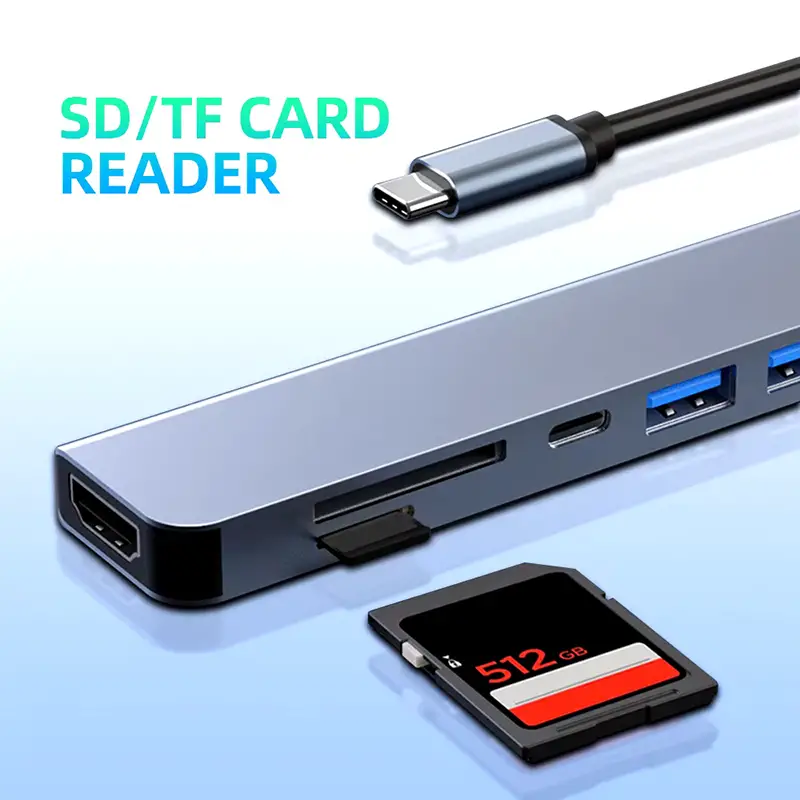 Aumentador de Puertos -  Adaptador Hub USB Tipo C 7 en 1 - HDMI - Lect Foto 7248564-8.jpg