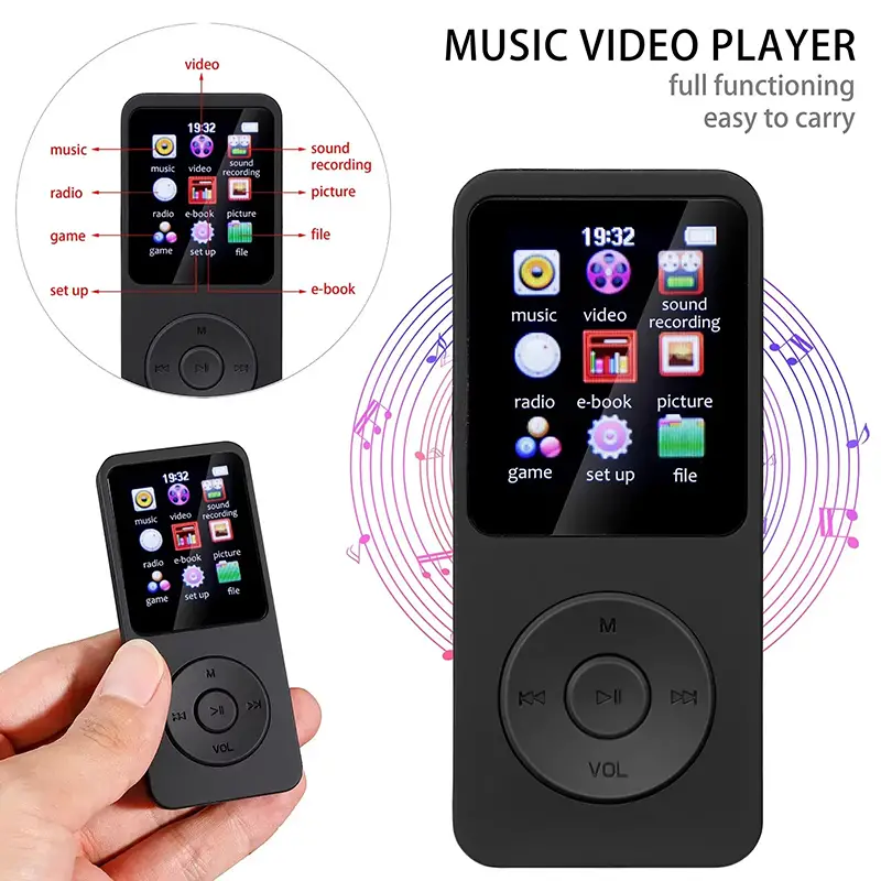 Reproductor MP4 Portátil con bluetooth - MP3 con Pantalla - FM - Vídeo Foto 7248577-2.jpg
