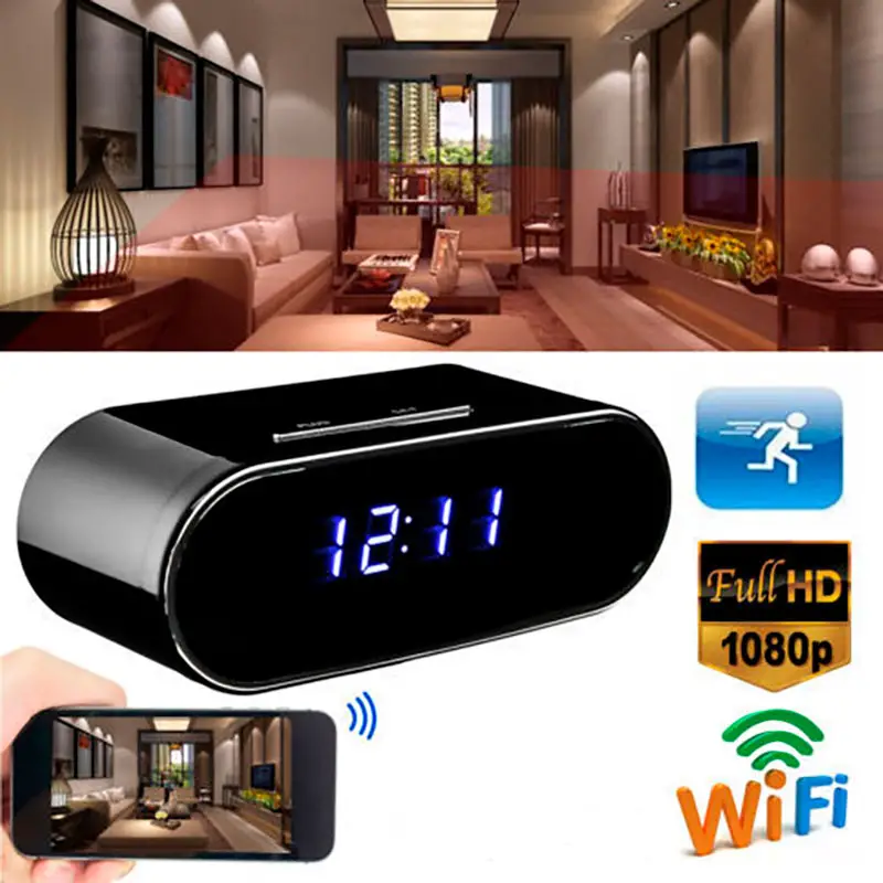Reloj Despertador Cámara Espía WiFi Oculta con Micrófono Foto 7248609-10.jpg