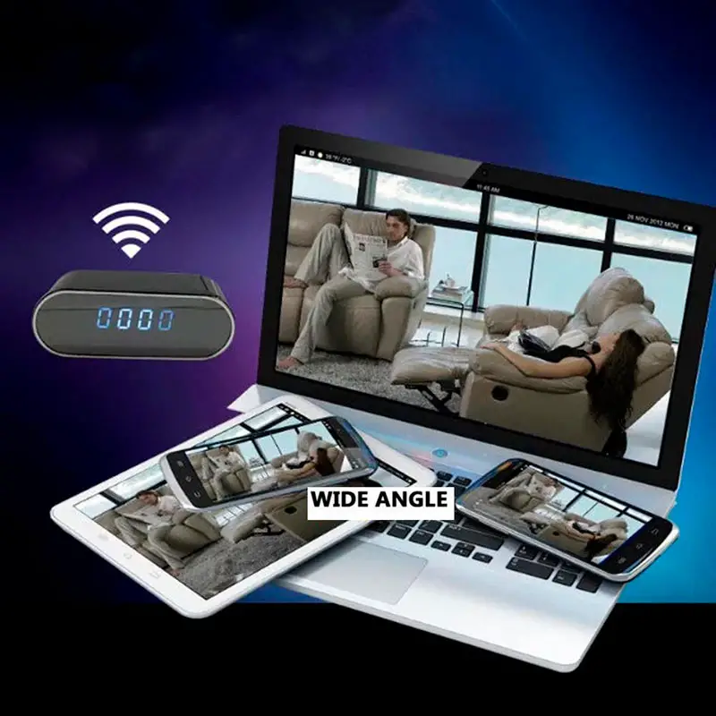 Reloj Despertador Cámara Espía WiFi Oculta con Micrófono Foto 7248609-6.jpg