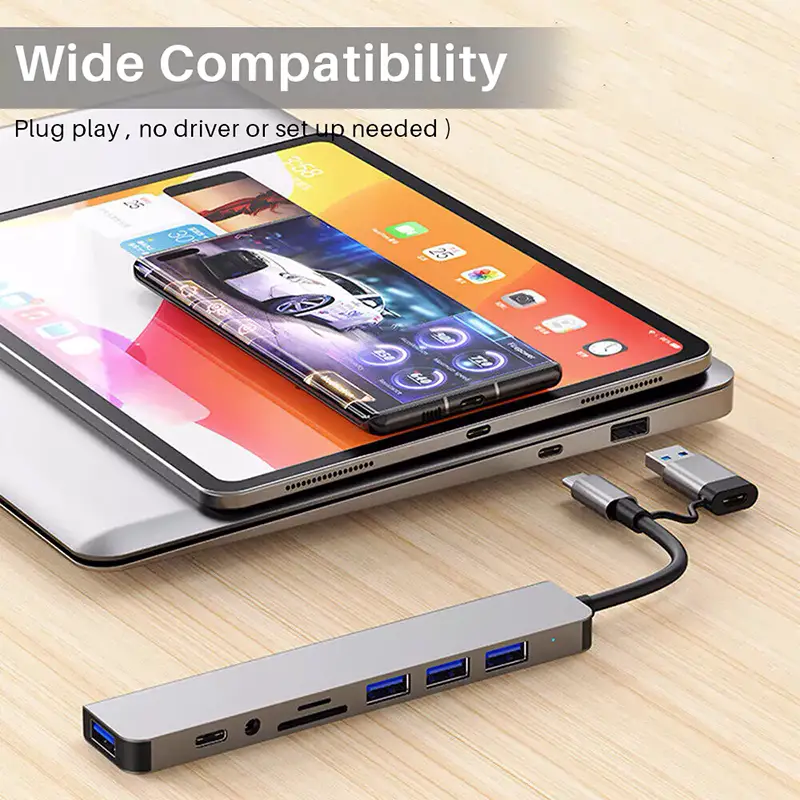 Adaptador Hub 8 en 1 USB C - Aumentador Multi-Puertos  para Mac - PC - Foto 7248761-4.jpg