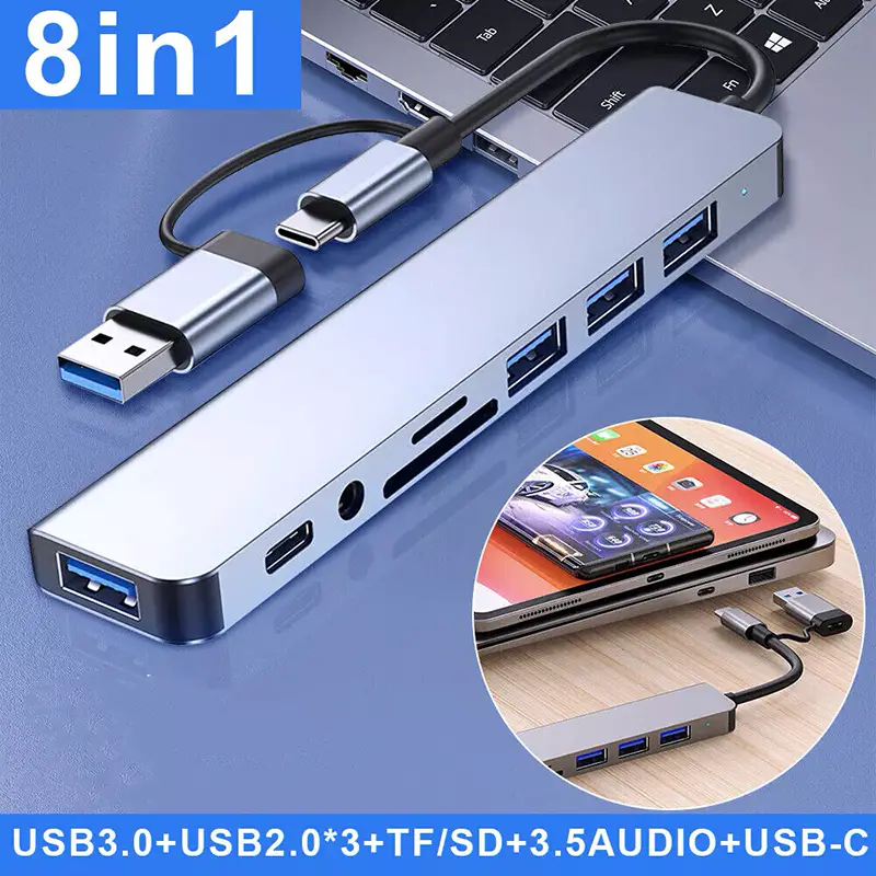 Adaptador Hub 8 en 1 USB C - Aumentador Multi-Puertos  para Mac - PC - Foto 7248761-7.jpg