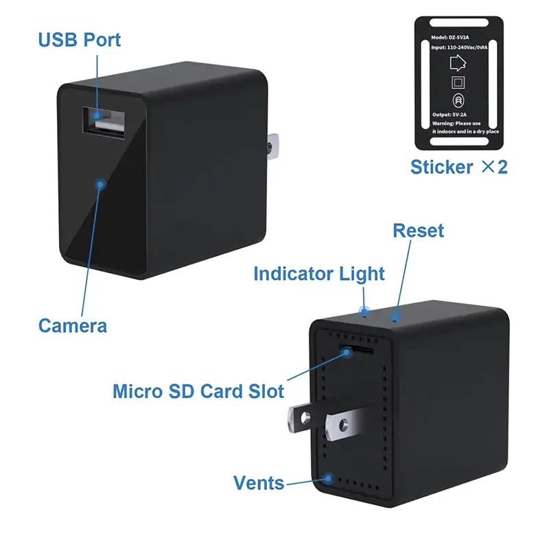 Cámara Cargador Espía Celular - Cargador de Pared USB con Wifi - HD Foto 7248830-3.jpg