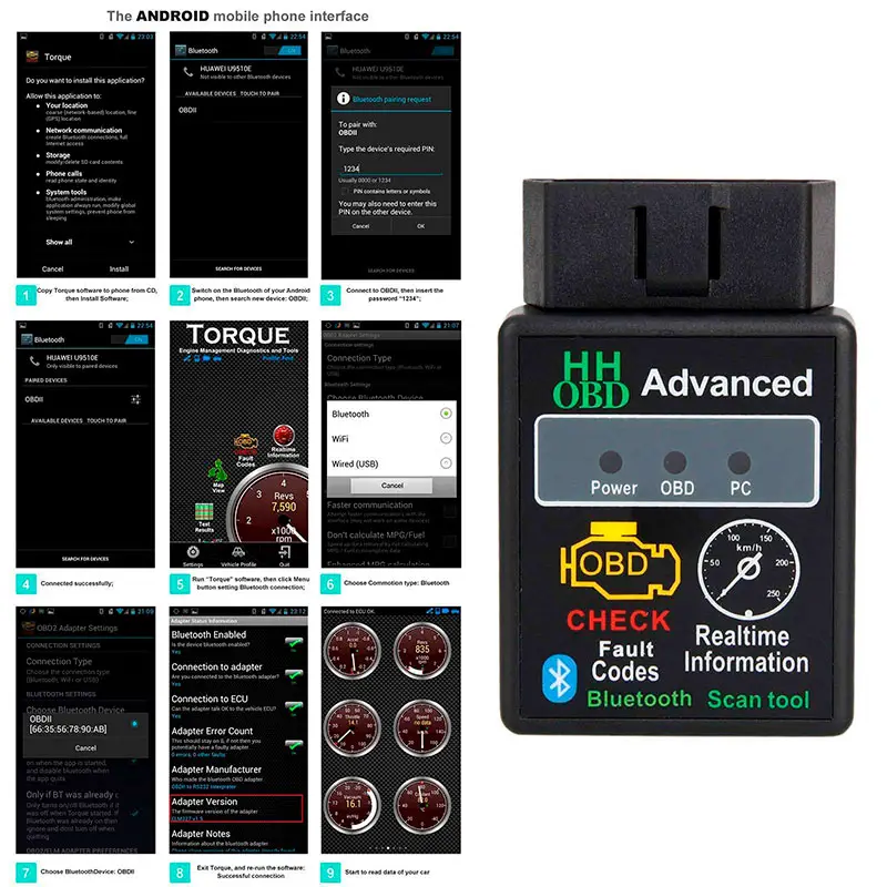Escáner Automotriz Bluetooth OBD2 - Lector Códigos de Falla para Vehíc Foto 7248849-4.jpg