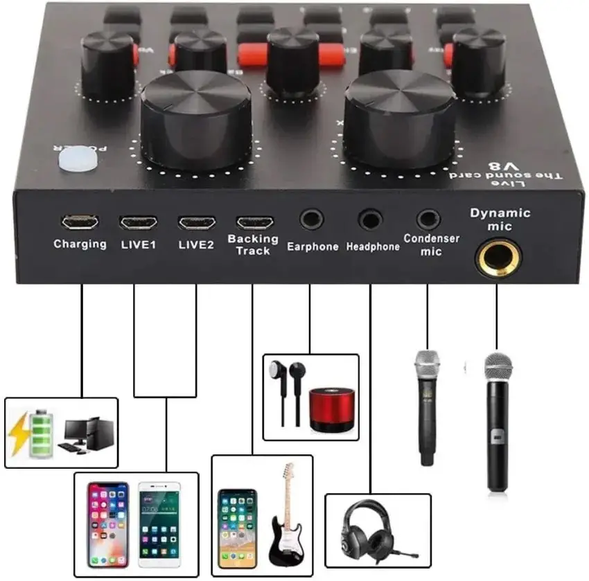 Mezcladora efecto de sonido voz ideal para podcast dj entrada de micro Foto 7248889-4.jpg