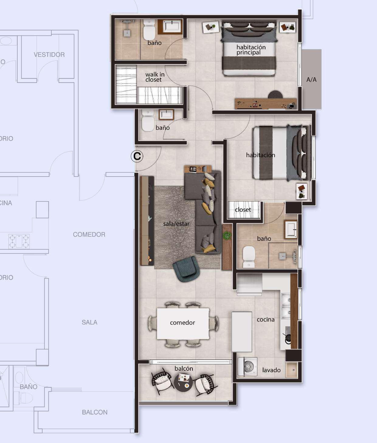 Apartamento en venta en Bella Vista 1 habitación Foto 7249247-3.jpg