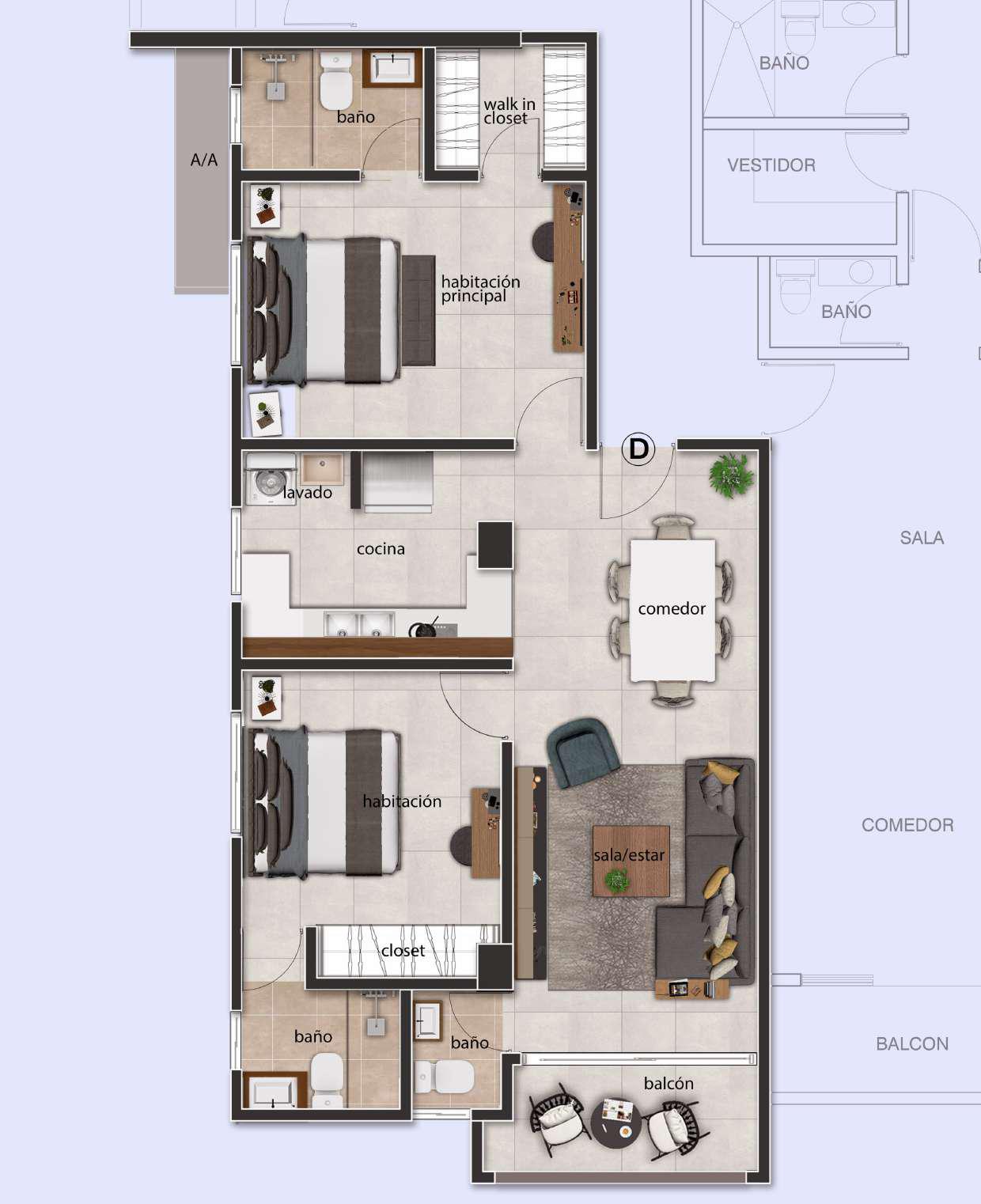 Apartamento en venta en Bella Vista 1 habitación Foto 7249247-4.jpg