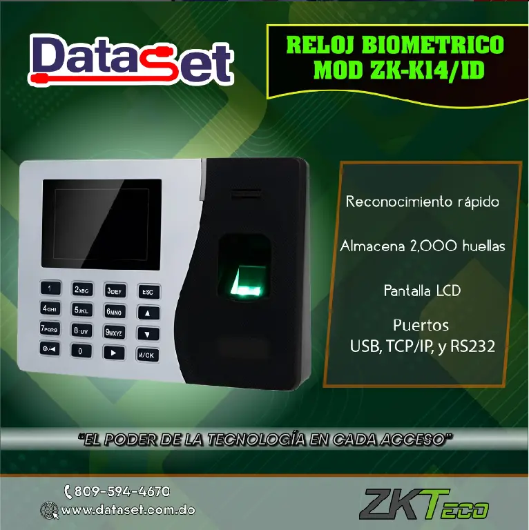 RELOJ BIOMETRICO MOD ZK-K14/ID Foto 7255057-1.jpg
