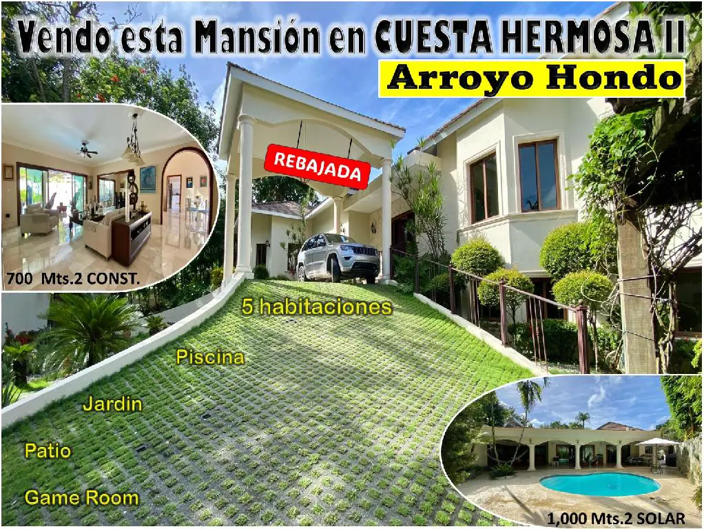 Vendo Imponente Mansión en Cuesta Hermosa II 5 HABS. 1000 Mts.2 Patio  Foto 7260219-1.jpg