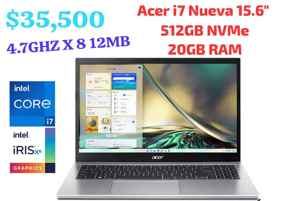 ACER ASPIRE 3 15.6 I7-1165G7 IRIS XE 20GB Y 512GB NUEVA 35500  Foto 7262241-1.jpg