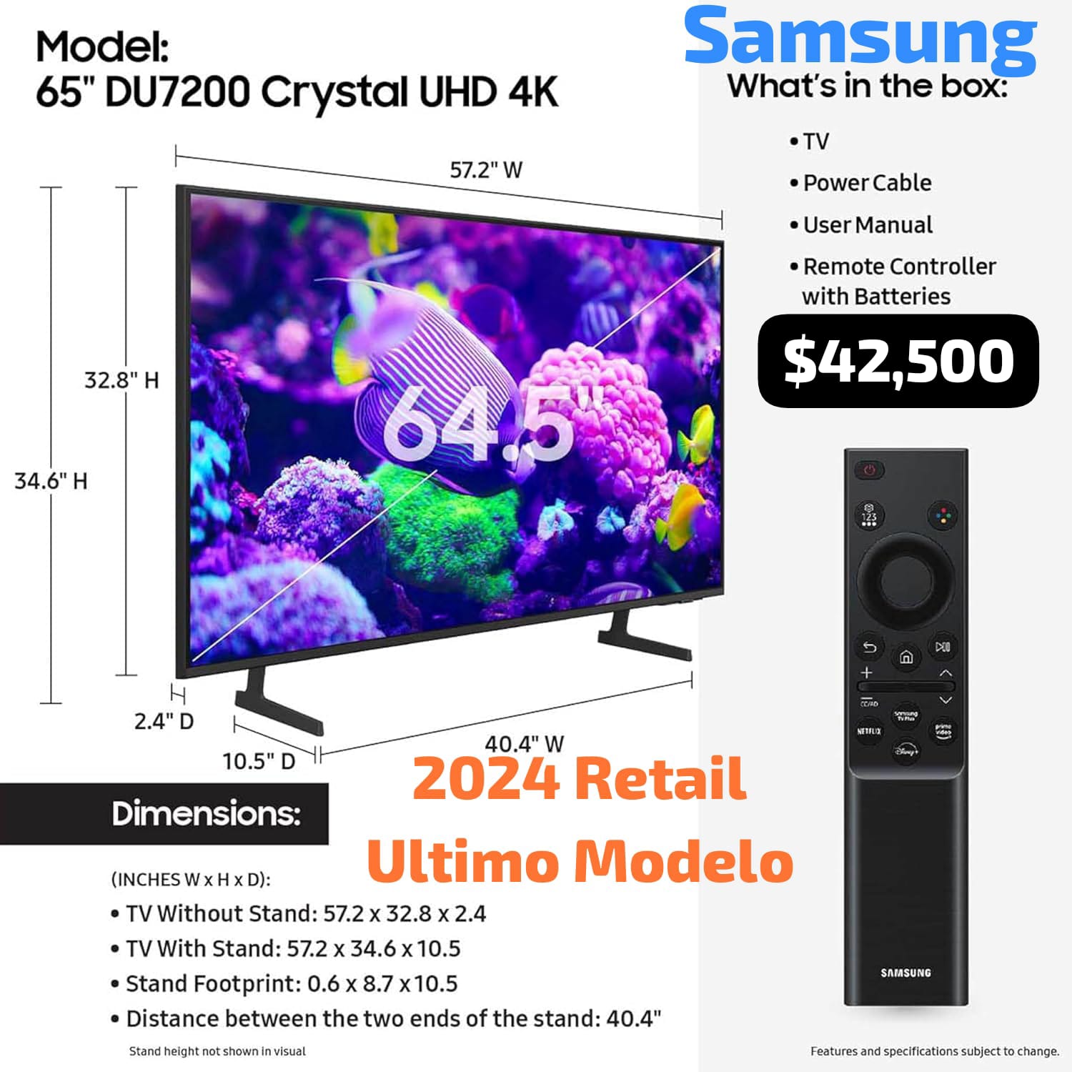 TV SAMSUNG 65 PG. ULTIMO MODELO 65 UN65UD7200F 2024 NUEVO  Foto 7264642-1.jpg