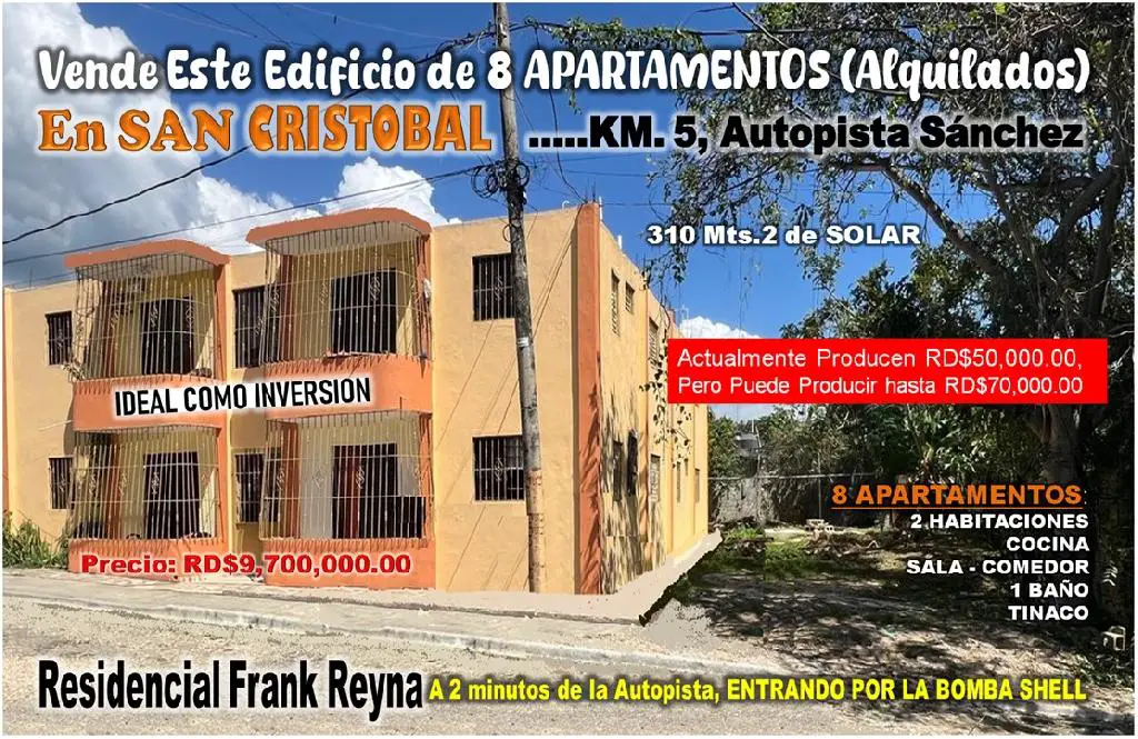 VENDO EN  EDIFICIO DE 2 NIV. EN EL KM. 5 A 2 MINUTOS DE AUT SANCHEZ  S Foto 7267604-1.jpg