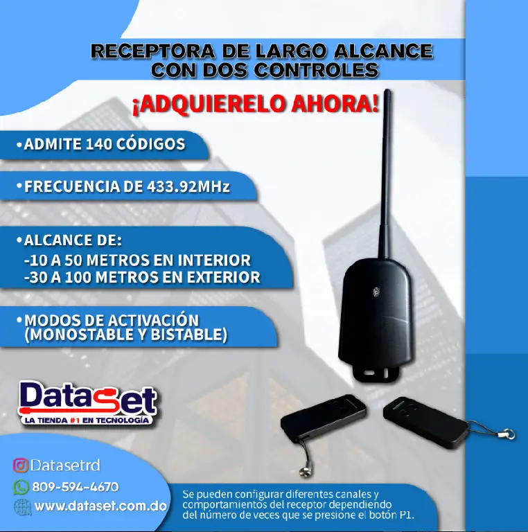 receptora de largo alcance con dos controles Foto 7268506-1.jpg