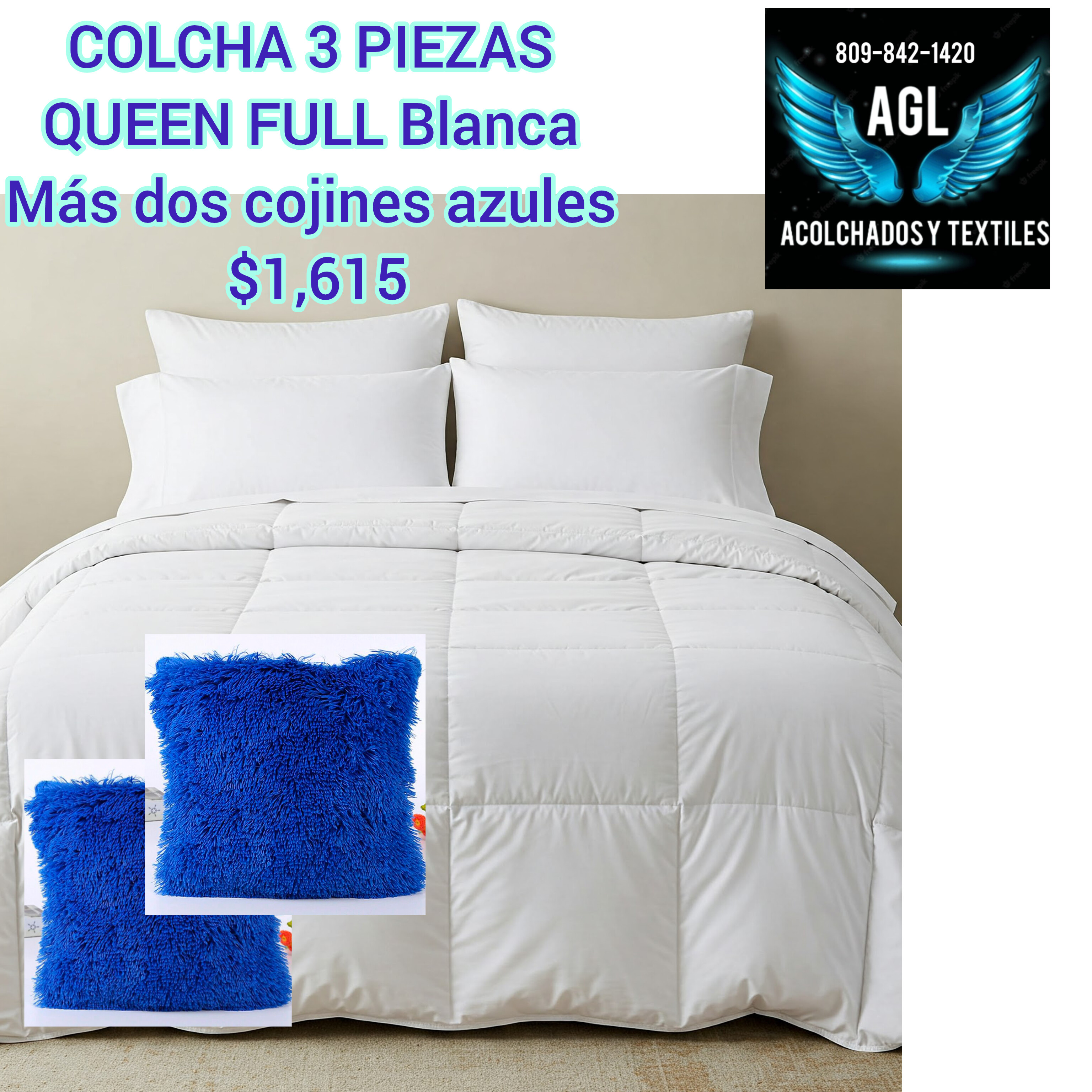 Colchas blancas con cojines en Santo Domingo Este Foto 7270620-2.jpg