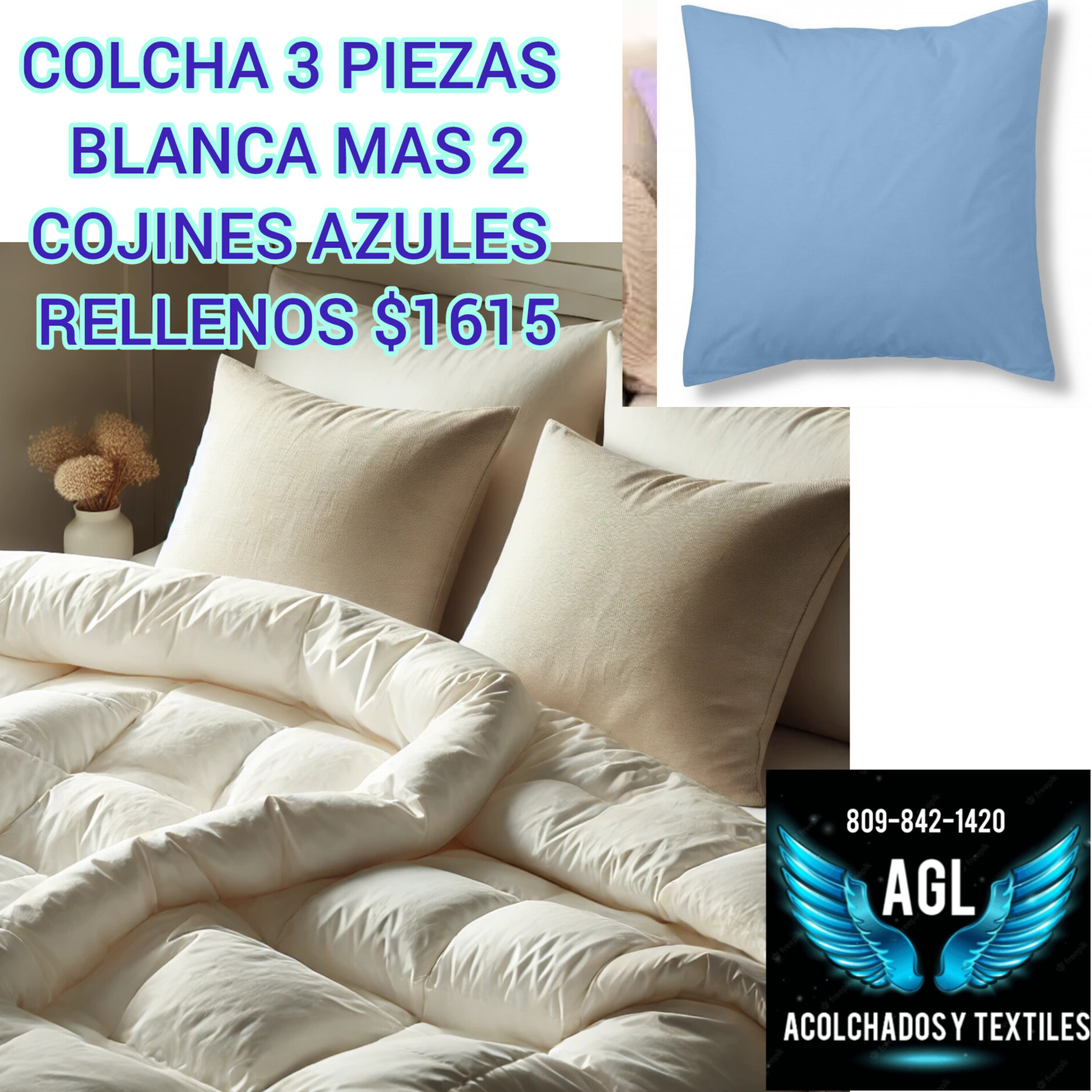 Colchas blancas con cojines en Santo Domingo Este Foto 7270620-3.jpg
