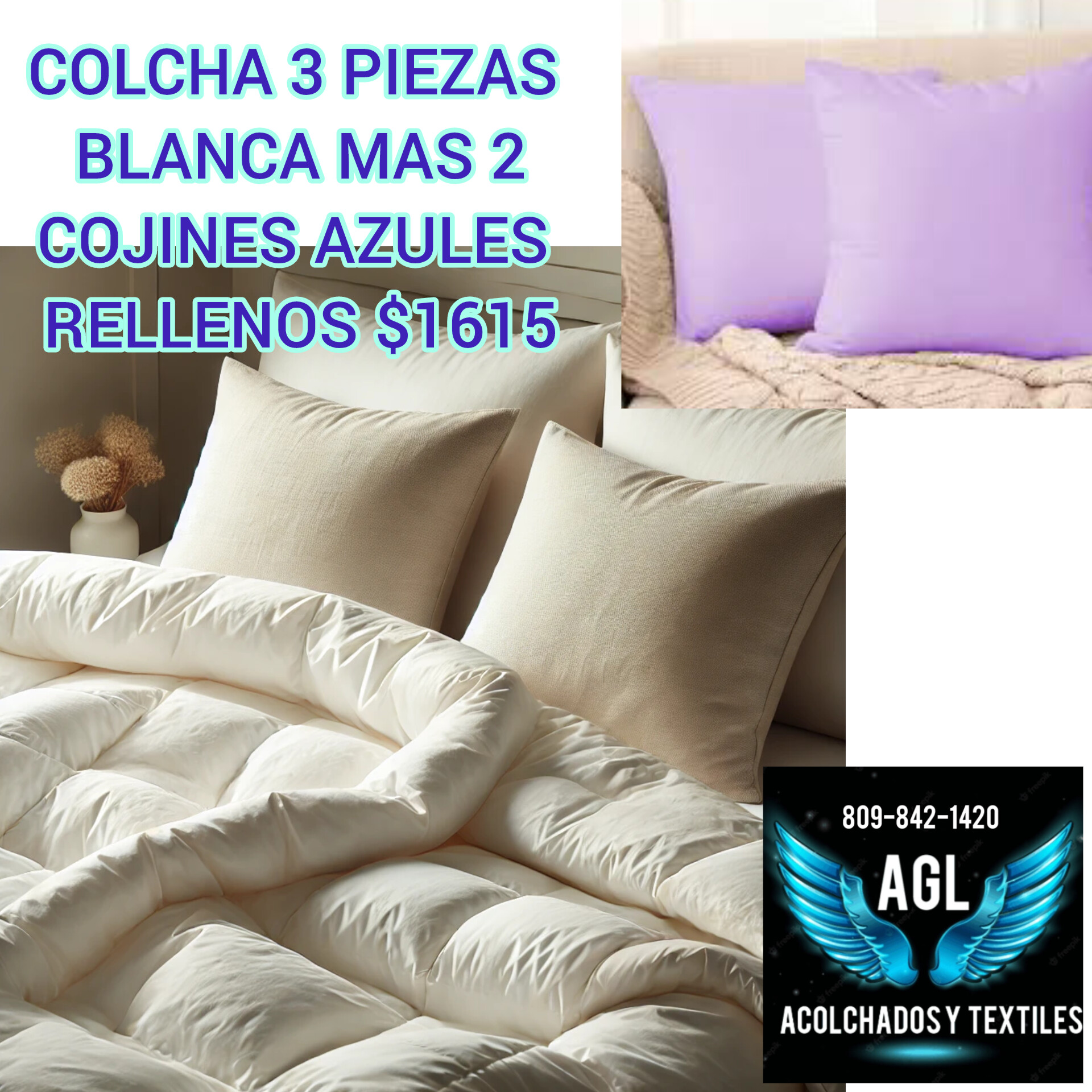 Colchas blancas con cojines en Santo Domingo Este Foto 7270620-5.jpg