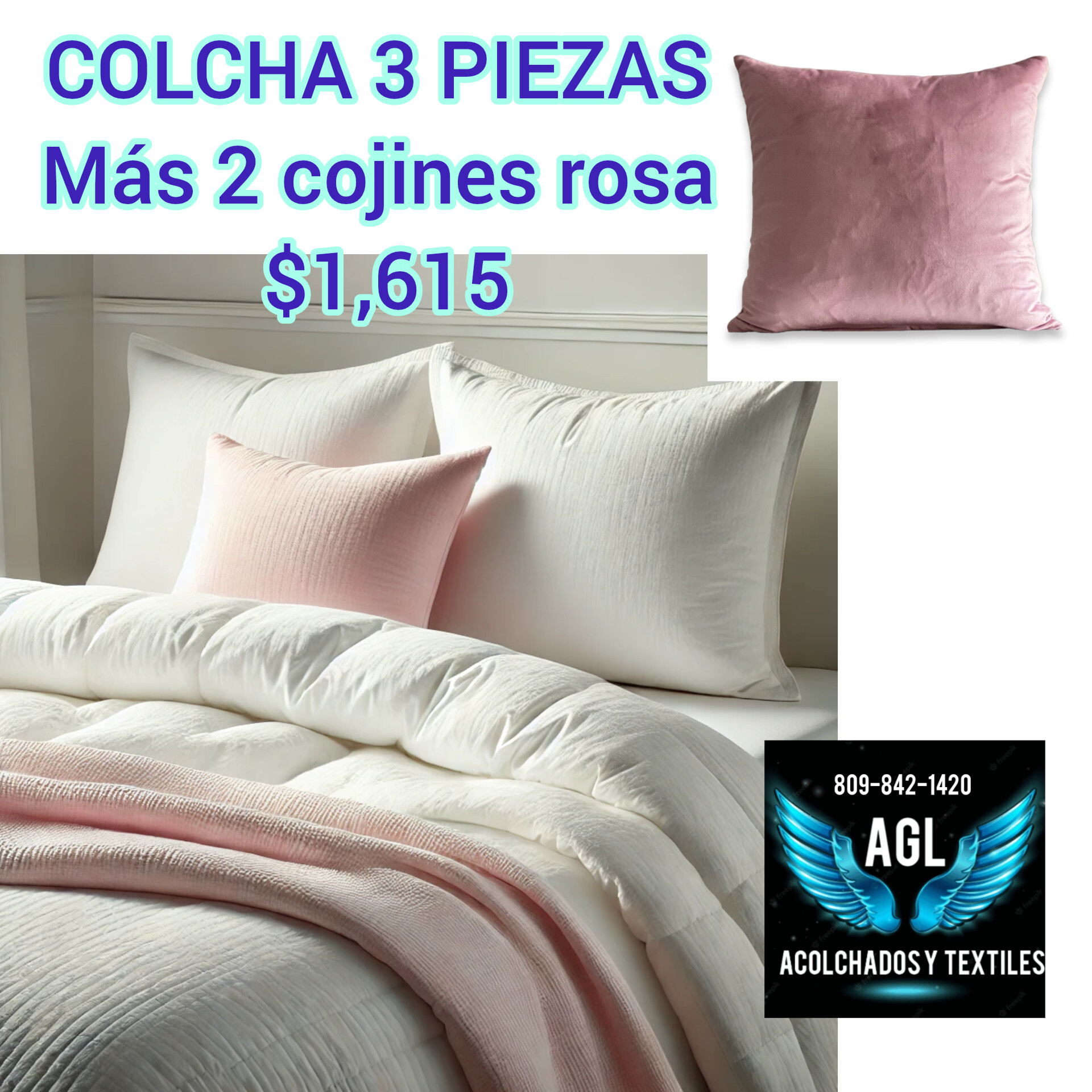 Colchas blancas con cojines en Santo Domingo Este Foto 7270620-7.jpg