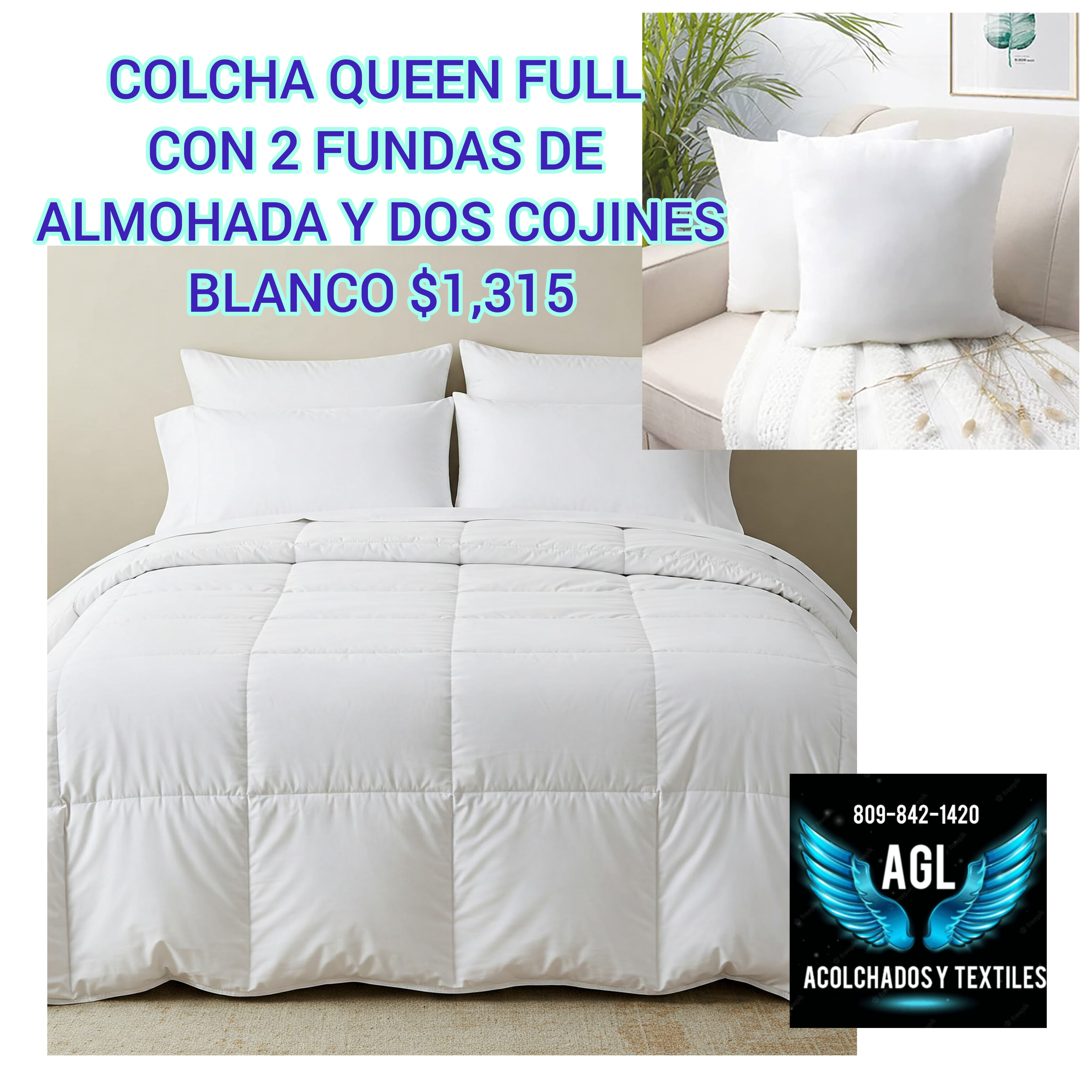 Colchas blancas con cojines en Santo Domingo Este Foto 7270620-9.jpg