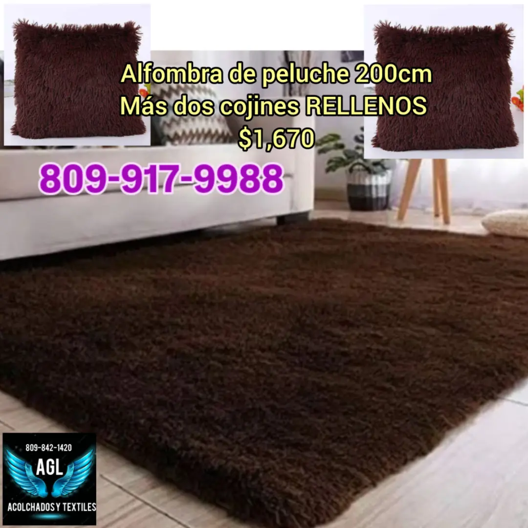 ALFOMBRA DE PELUCHE 220 CM MÁS DOS COJINES RELLENOS  Foto 7270623-3.jpg