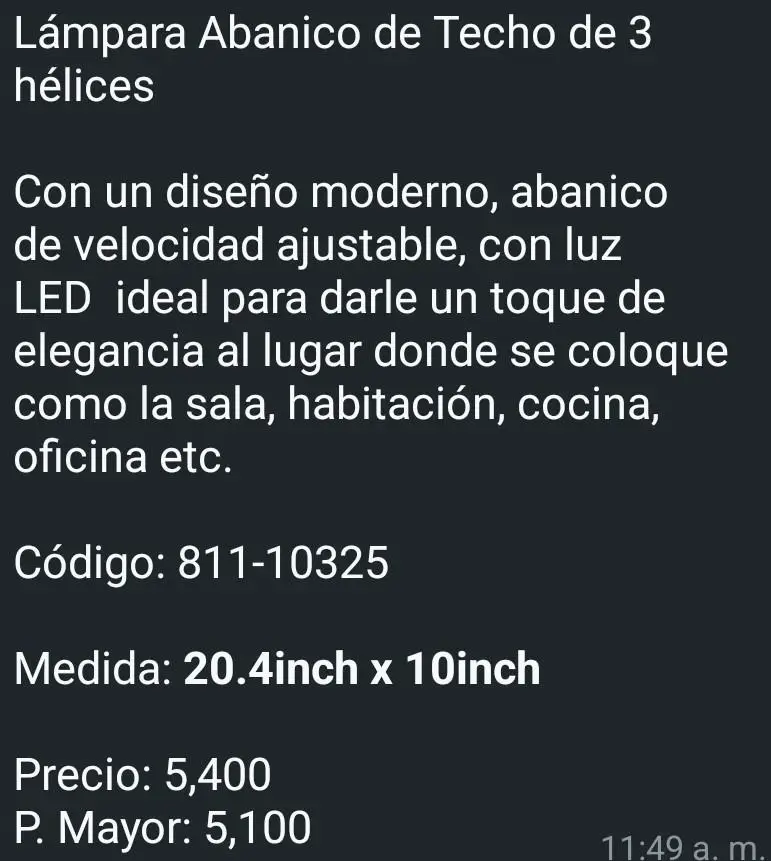 Lámpara con Abanico de 3 Helices // Envios en Santo Domingo  Foto 7271525-5.jpg
