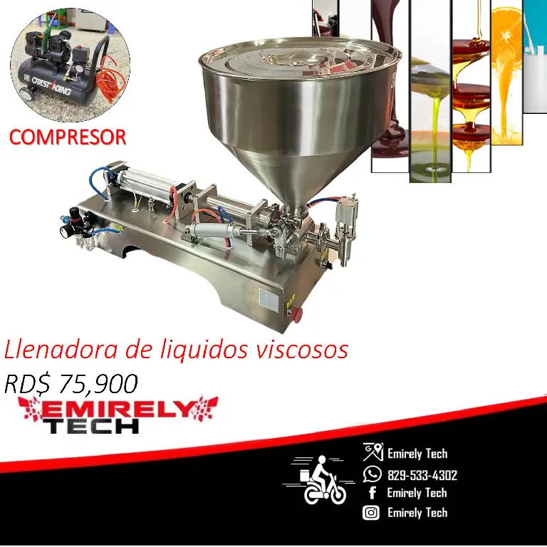 Llenadora automatica de liquidos viscosos shampoo miel jugo aceite sal Foto 7271627-1.jpg