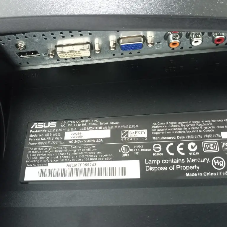  MONITOR ASUS VW266H Foto 7271680-3.jpg