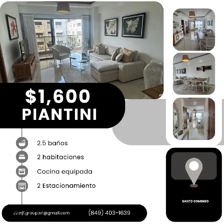 Alquilo apartamento en Piantini. Piso alto amueblado Foto 7273447-1.jpg
