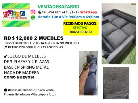 Vendo 2 muebles de 2 y 3 plazas usados como nuevos recién importados Foto 7273986-3.jpg
