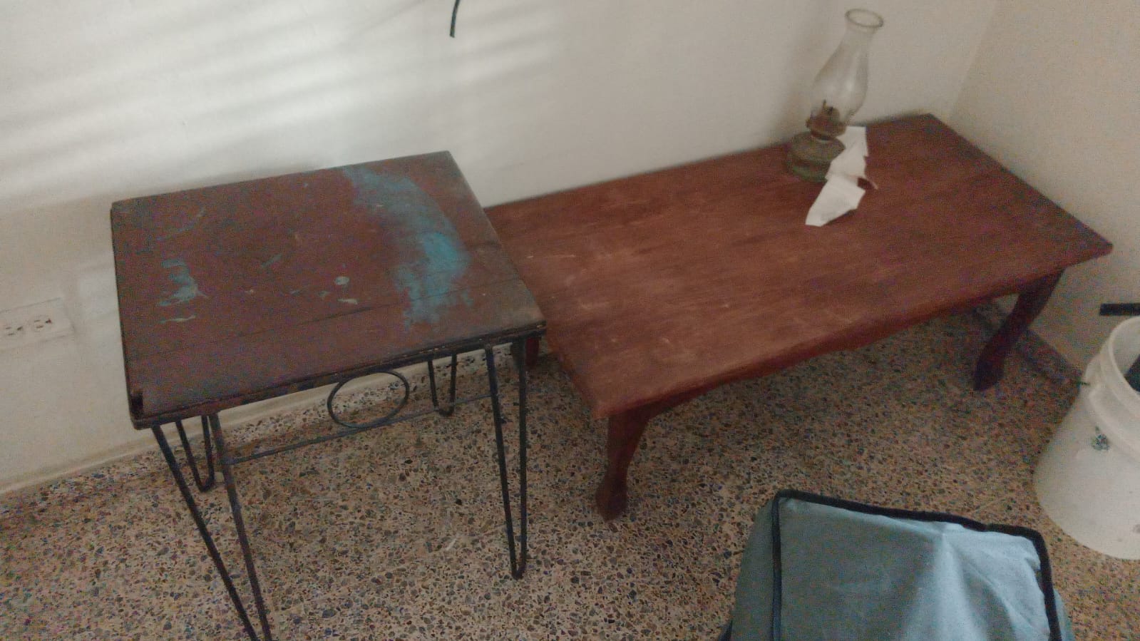 1 Mesa de sala pino viene con 1 mesa de hierro gratis pequeña Foto 7275440-3.jpg