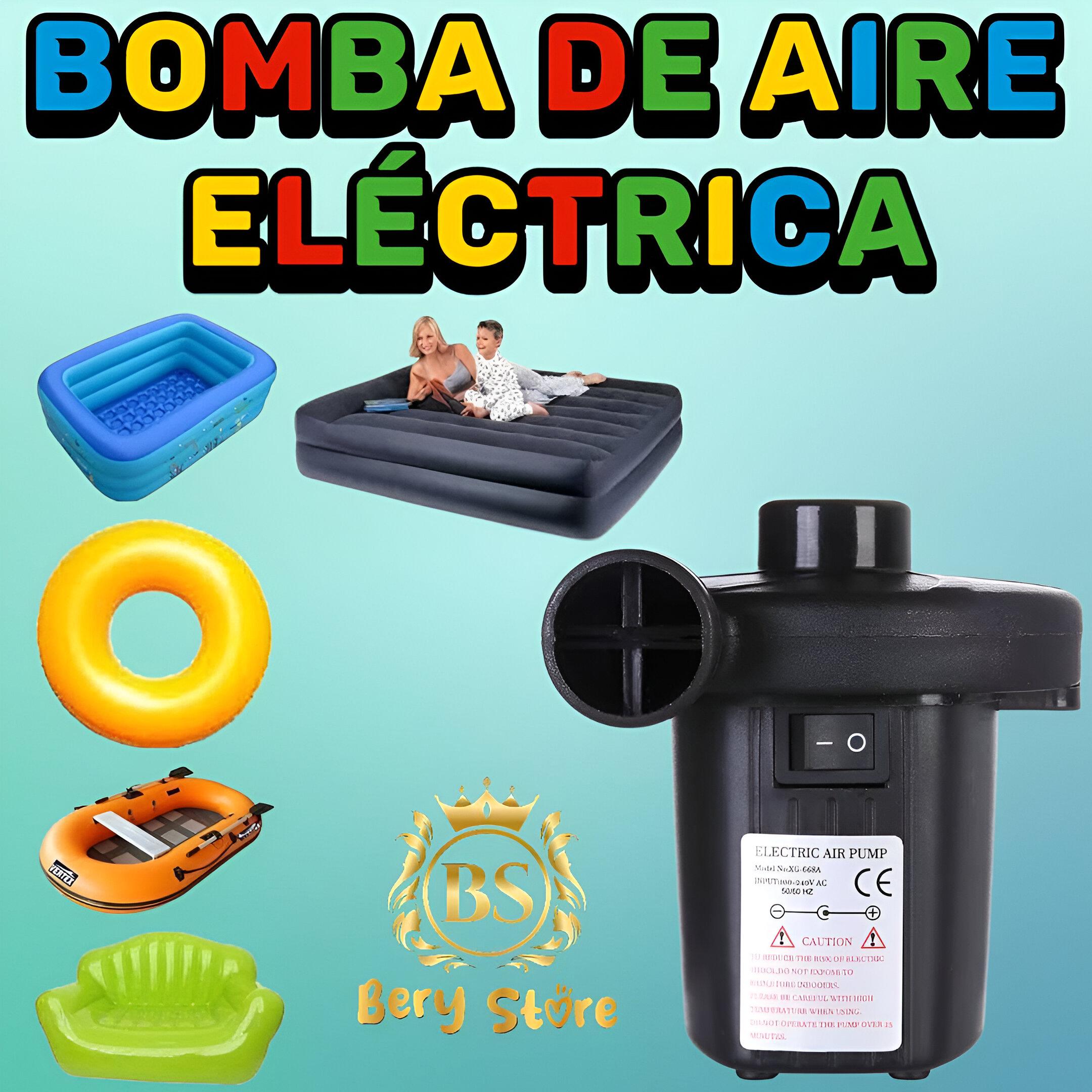 BOMBA DE AIRE ELECTRICA PARA COLCHON INFLABLE  BOMBA DE AIRE ELECTRICA Foto 7278347-4.jpg