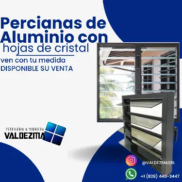 PERCIANAS DE ALUMINIO DISPONIBLE  CON HOJAS DE CRISTAL DE VALDEZMA  Foto 7278986-1.jpg