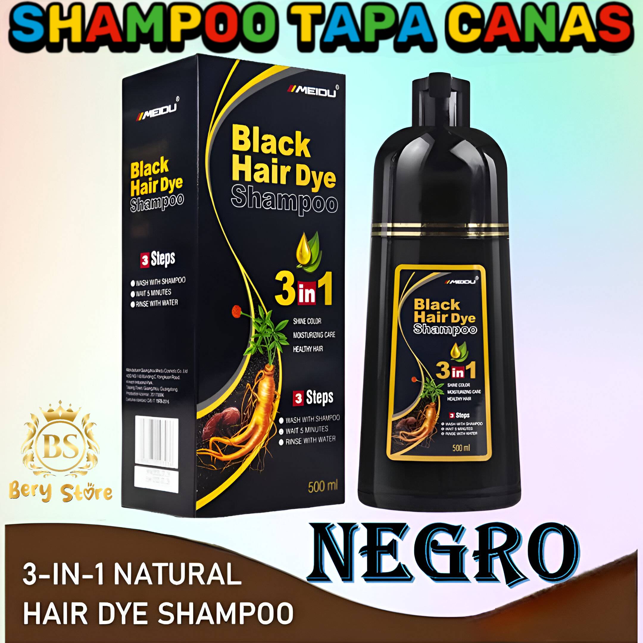SHAMPOO CUBRE CANAS NEGRO  SHAMPOO TAPA CANAS  SHAMPOO TINTE  CHAMPU  Foto 7279170-1.jpg