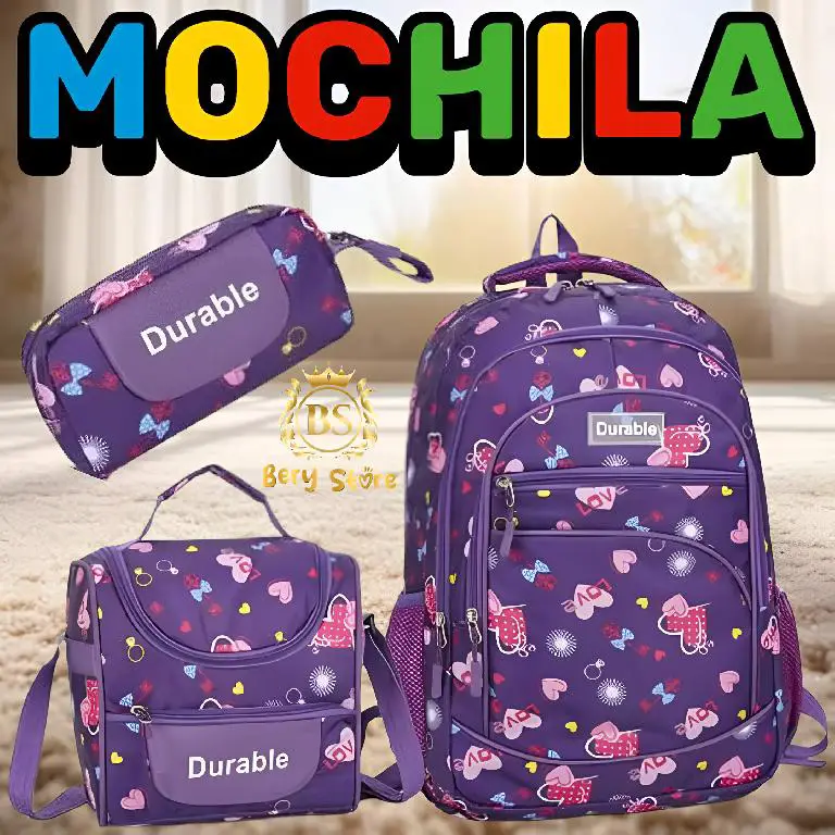 MOCHILAS DURABLE CON LONCHERA Y PORTA LAPIZ / MOCHILA ESCOLARES / MOC Foto 7279281-1.jpg