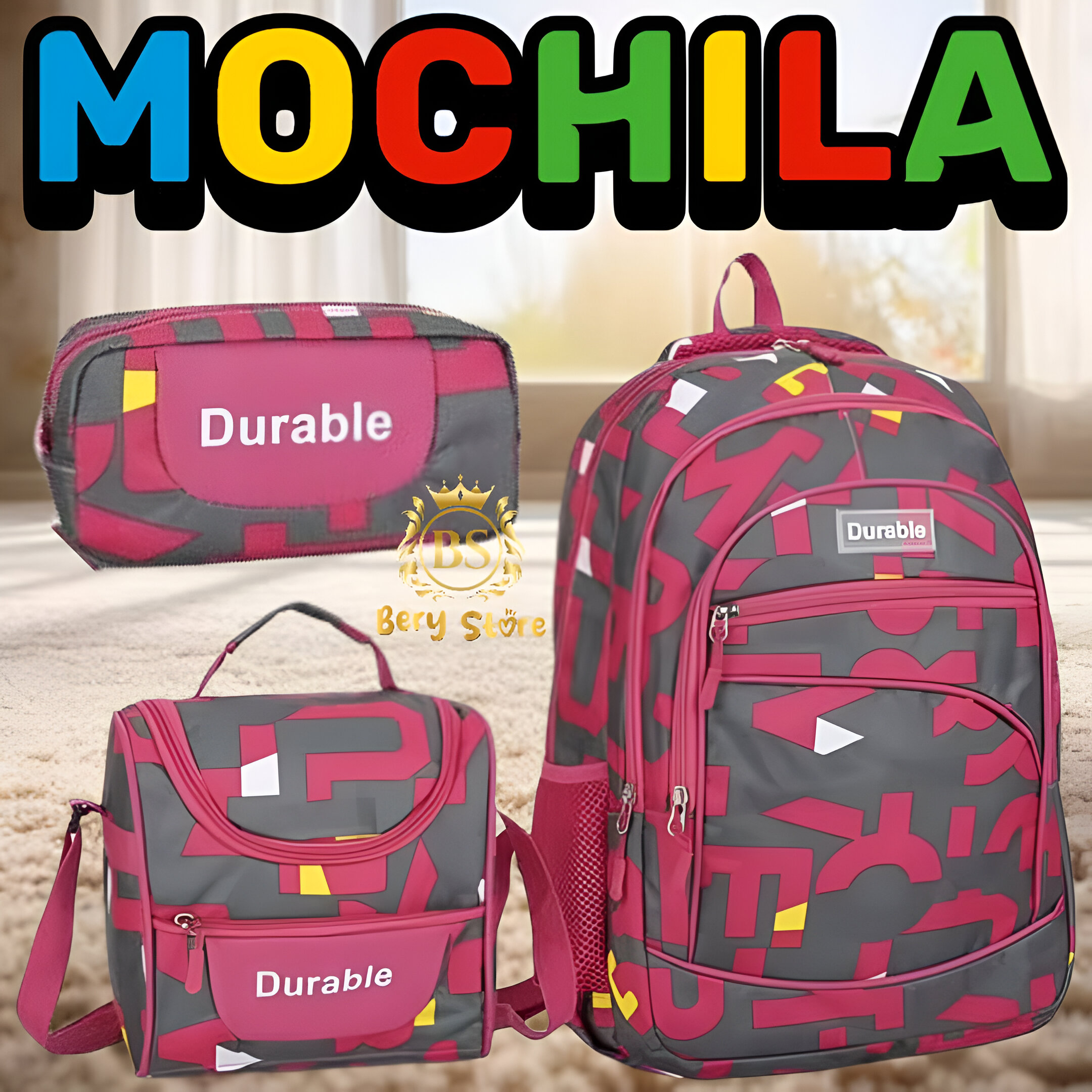 MOCHILAS DURABLE CON LONCHERA Y PORTA LAPIZ / MOCHILA ESCOLARES / MOC Foto 7279281-2.jpg