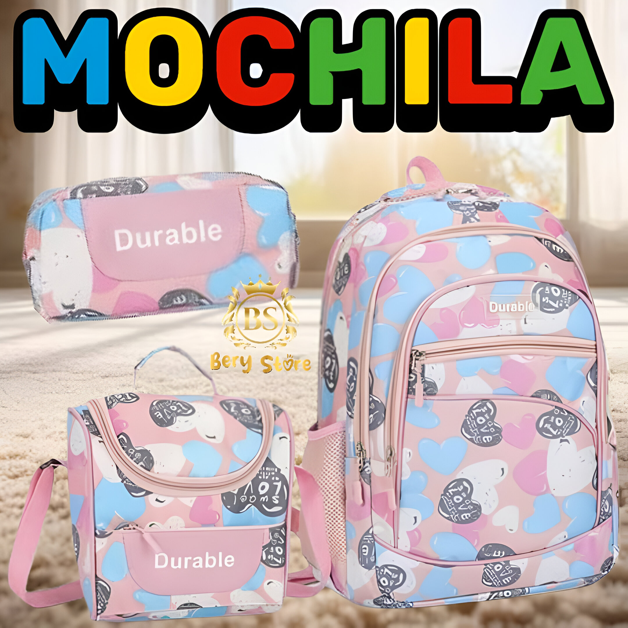 MOCHILAS DURABLE CON LONCHERA Y PORTA LAPIZ / MOCHILA ESCOLARES / MOC Foto 7279281-3.jpg
