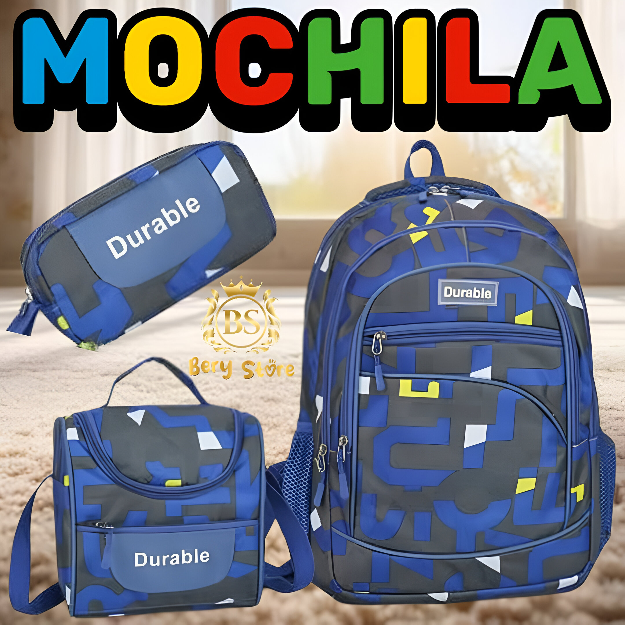 MOCHILAS DURABLE CON LONCHERA Y PORTA LAPIZ / MOCHILA ESCOLARES / MOC Foto 7279281-5.jpg
