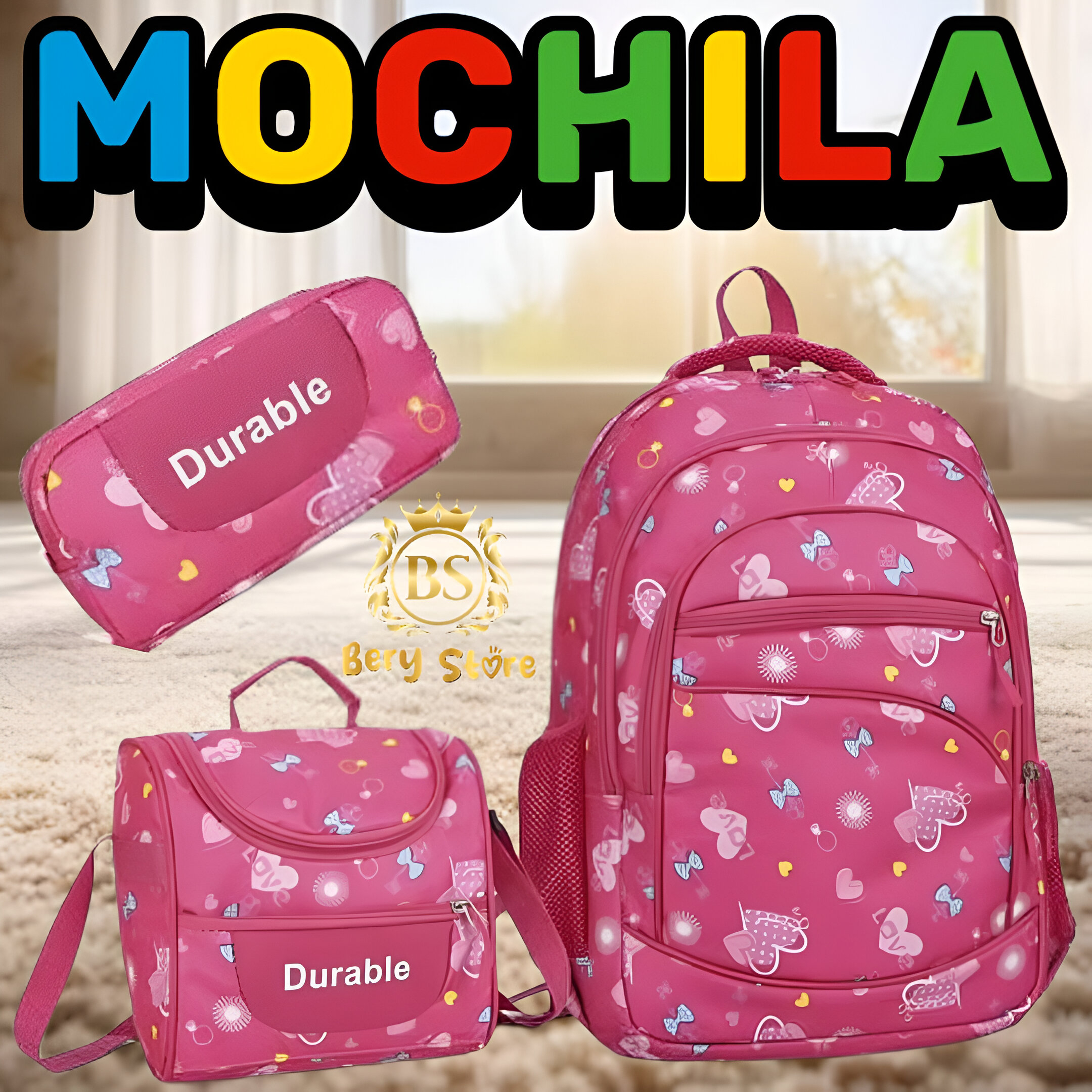 MOCHILAS DURABLE CON LONCHERA Y PORTA LAPIZ / MOCHILA ESCOLARES / MOC Foto 7279281-6.jpg